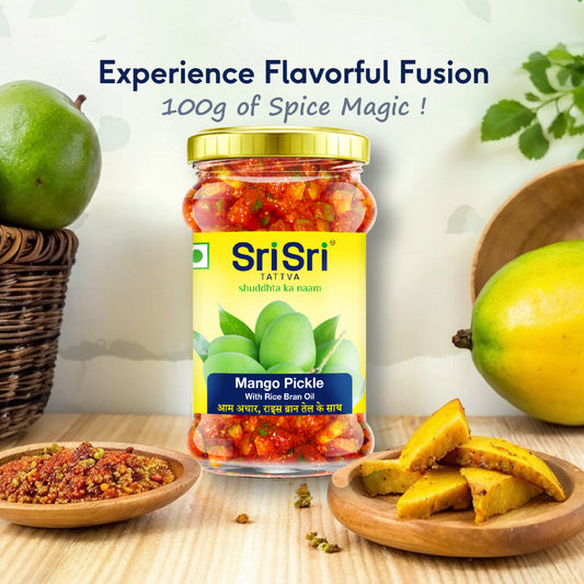 Sri Sri Tattva Mango Pickle - Rice Bran Oil, 300g