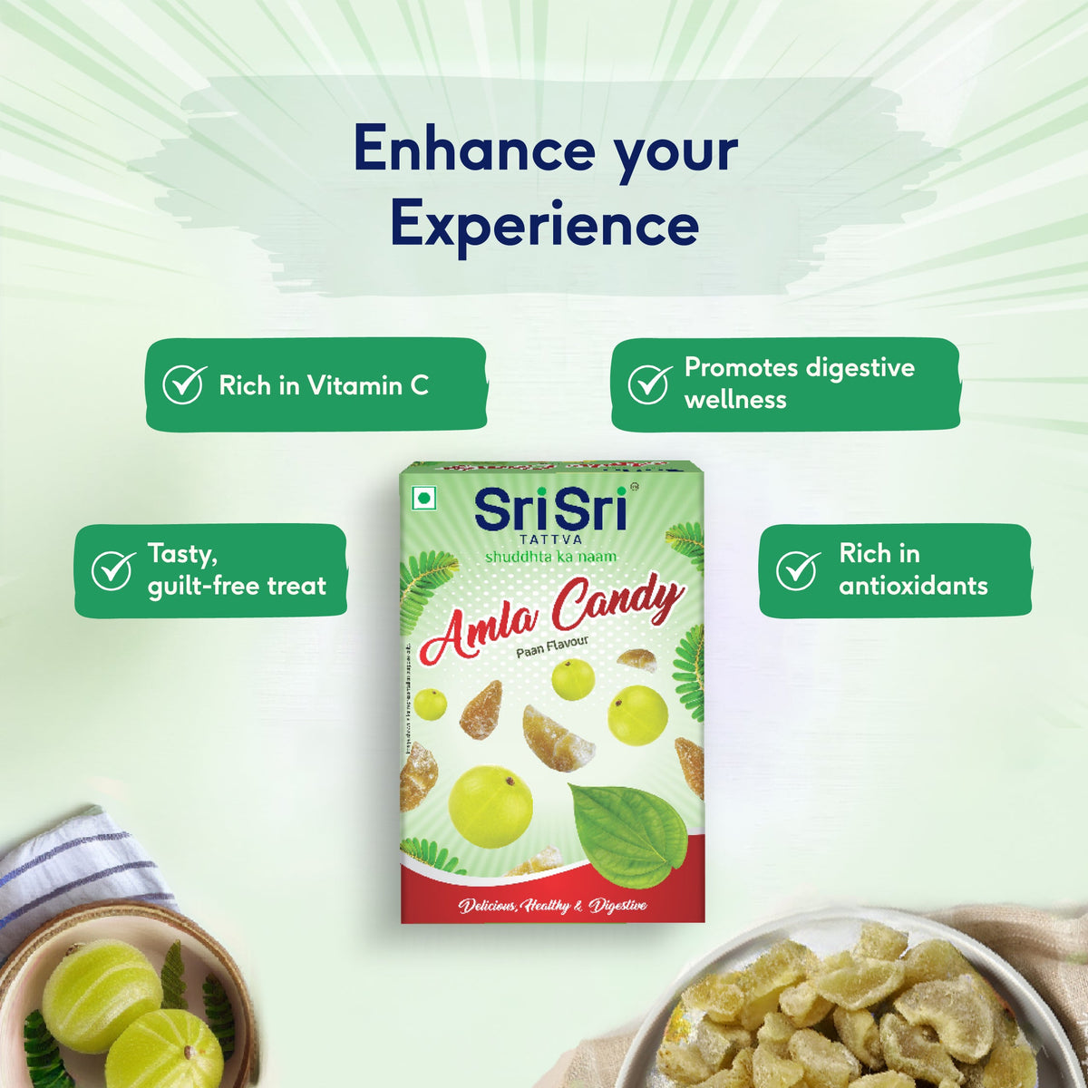 Sri Sri Tattva Amla Candy - Paan Flavoured - Delicious, Healthy & Digestive, 400 g