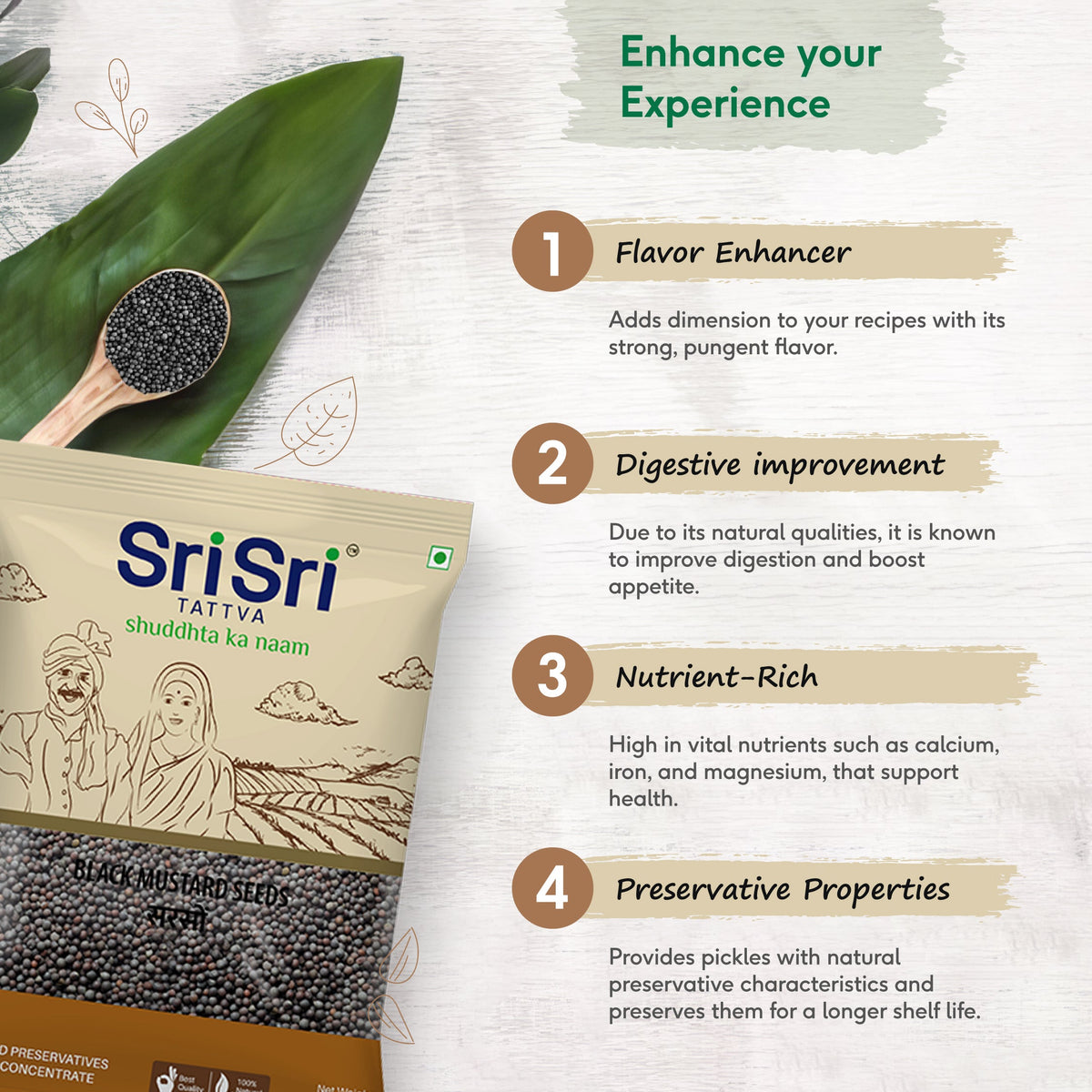 Sri Sri Tattva Black Mustard Seeds, 100 g