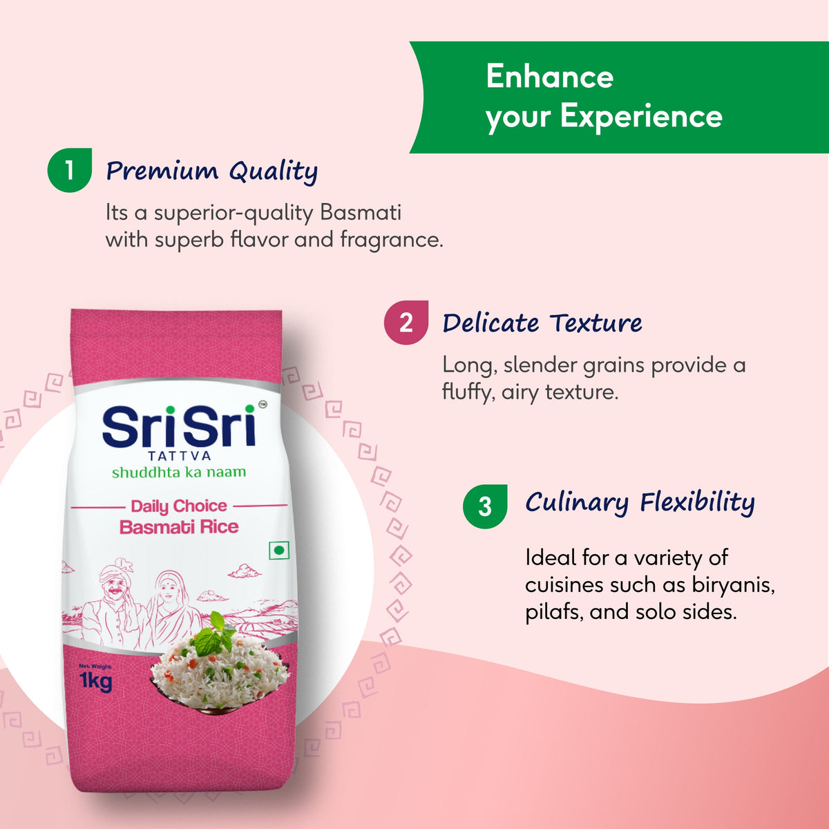 Sri Sri Tattva Daily Choice Basmati Rice, 1 kg