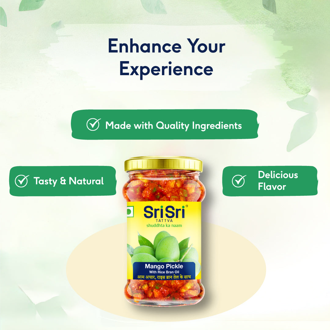 Sri Sri Tattva Mango Pickle - Rice Bran Oil, 300g