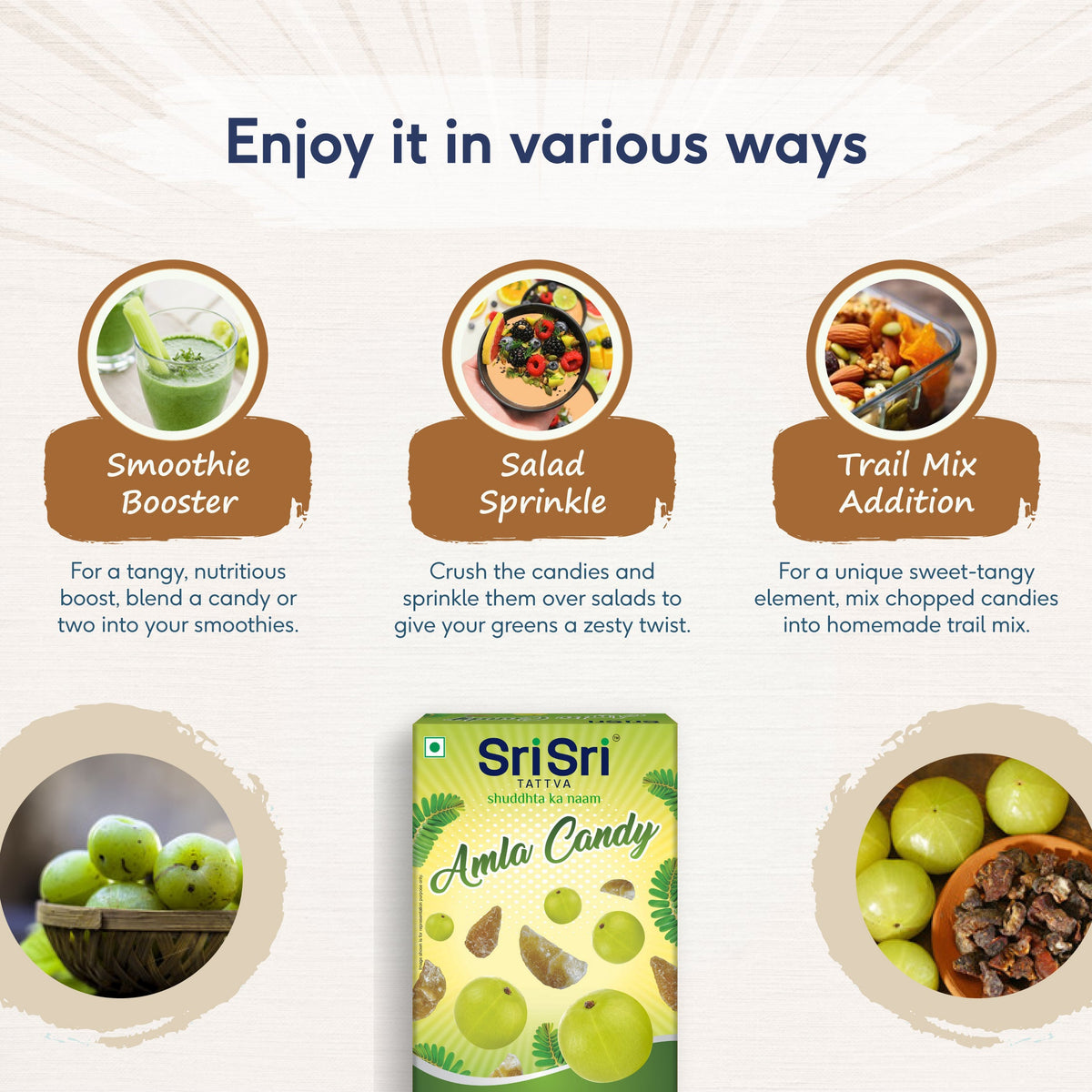Sri Sri Tattva Amla Candy - Plain Flavoured - Delicious Healthy & Digestive, 400 g
