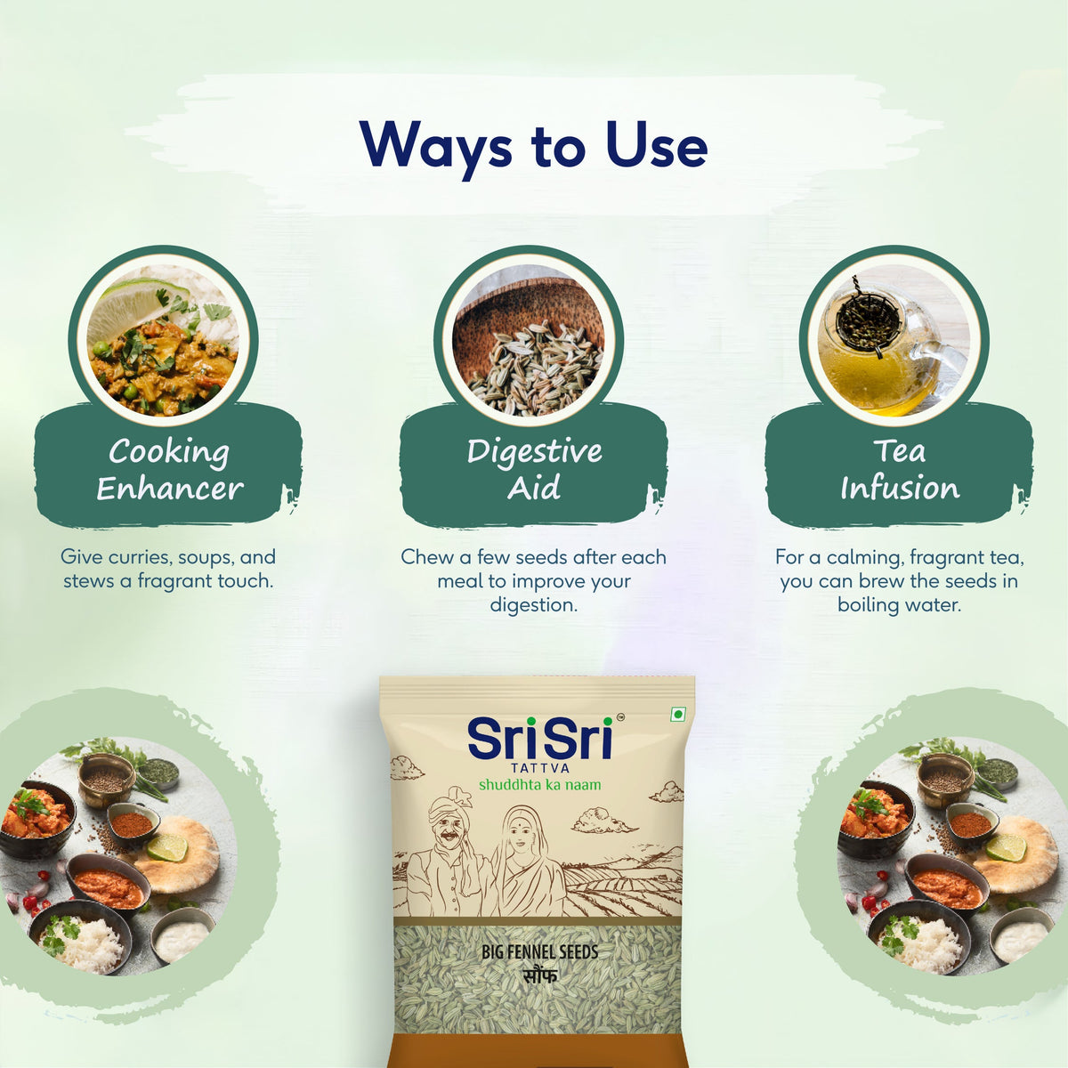 Sri Sri Tattva Big Fennel Seeds - Saunf, 100 g