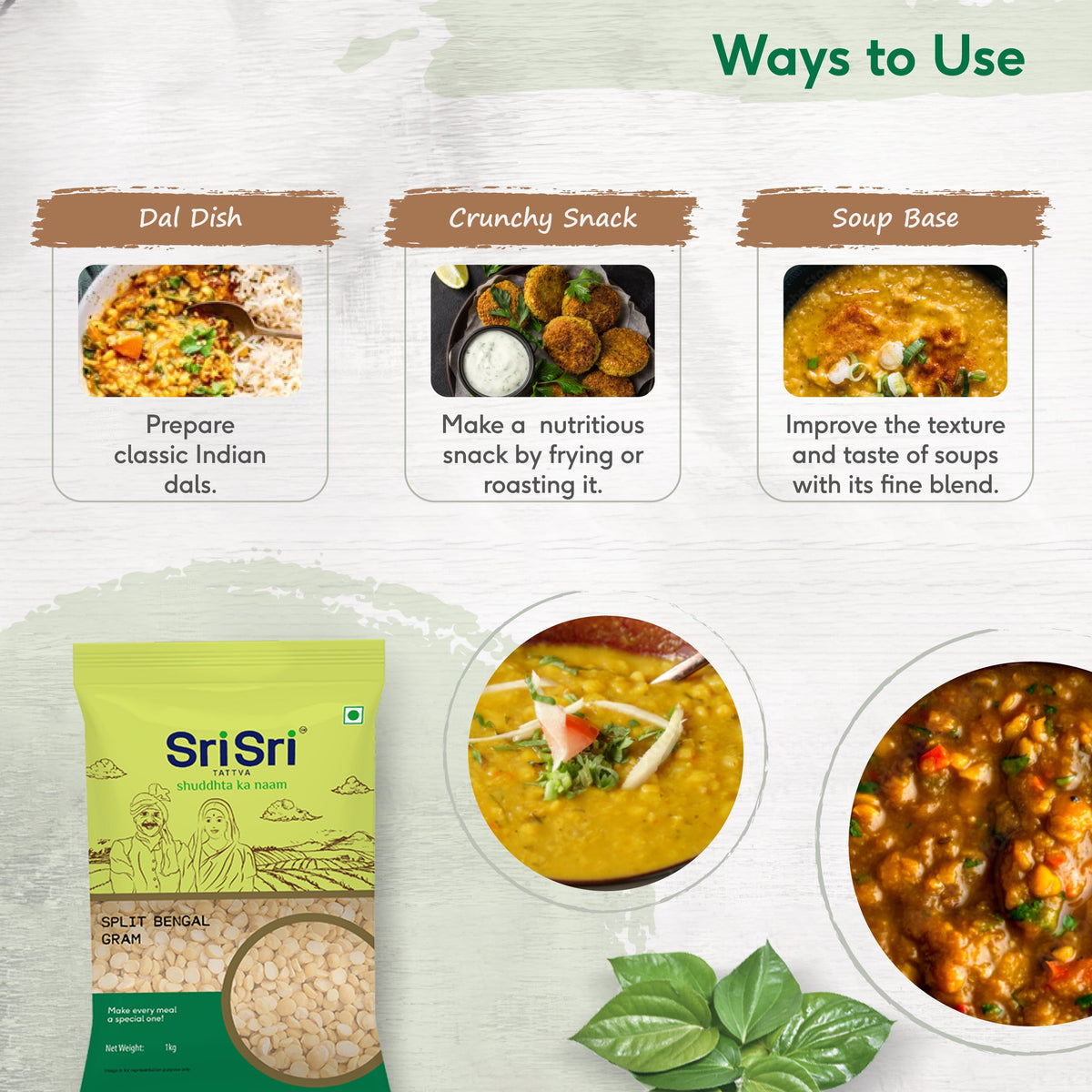 Sri Sri Tattva Chana Dal - Split Bengal Gram, 1 kg