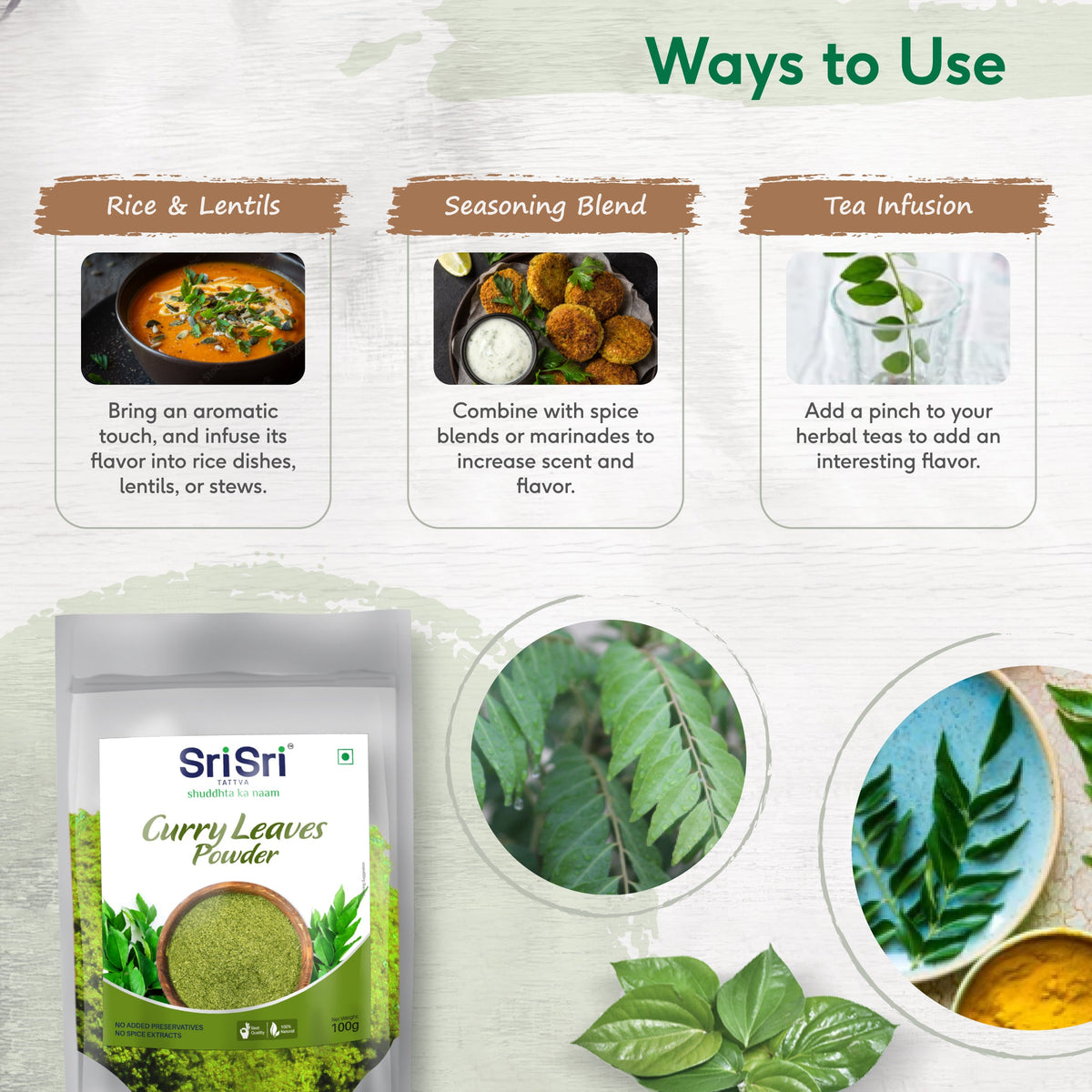 Sri Sri Tattva Curry Leaves Powder, 100 g