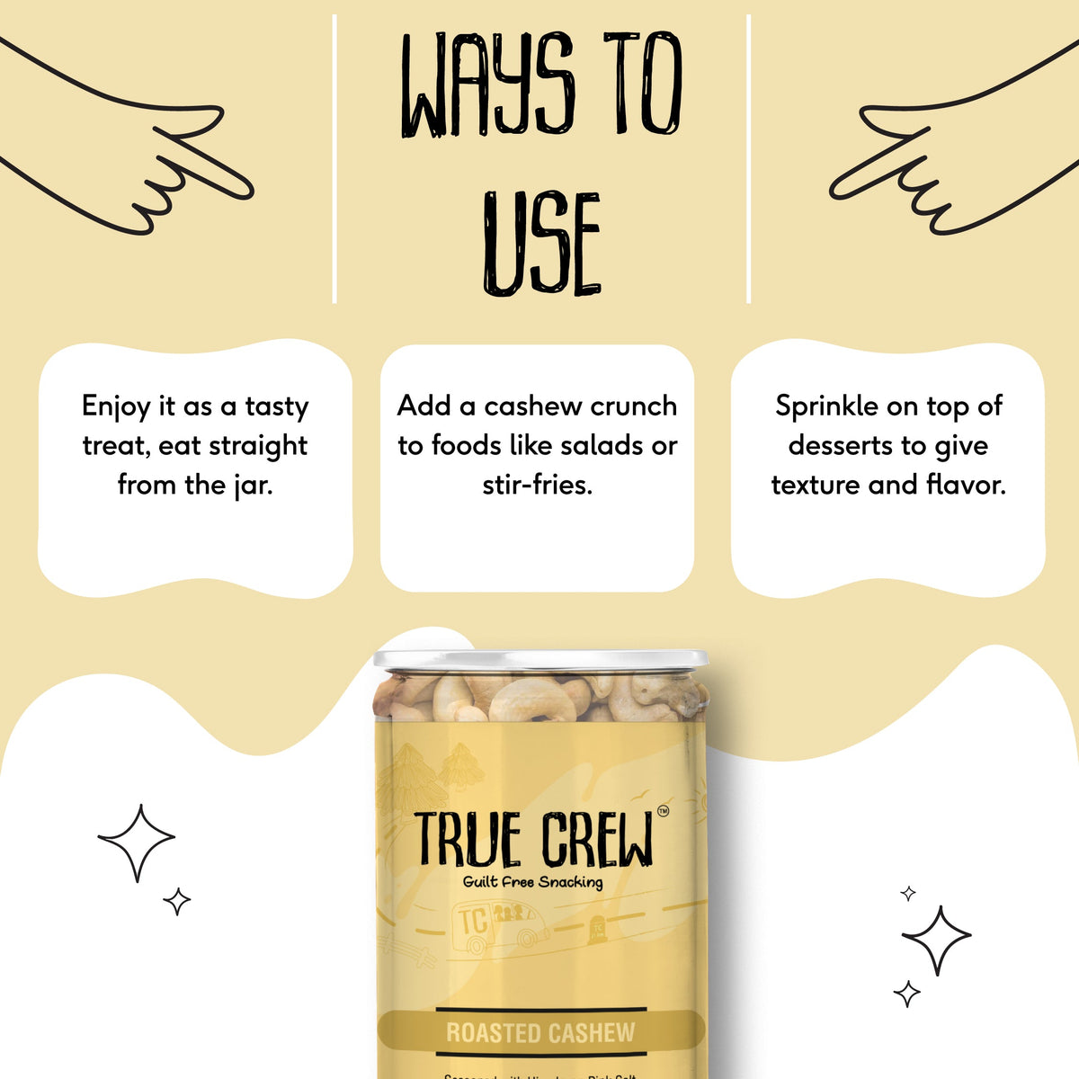 Sri Sri Tattva TRUE CREW Roasted Cashew 120 g Jar