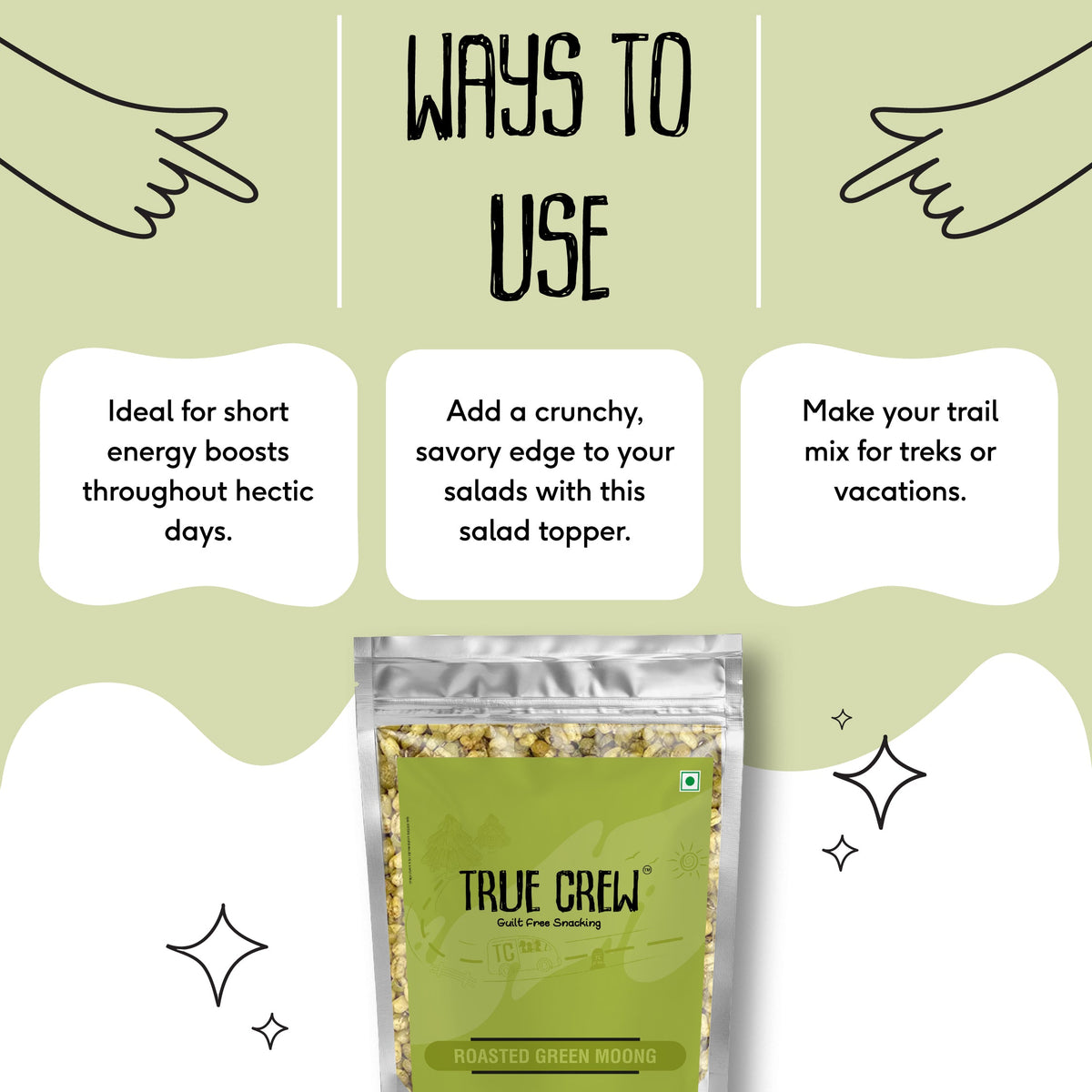 Sri Sri Tattva TRUE CREW Roasted Green Moong Pouch 150 g