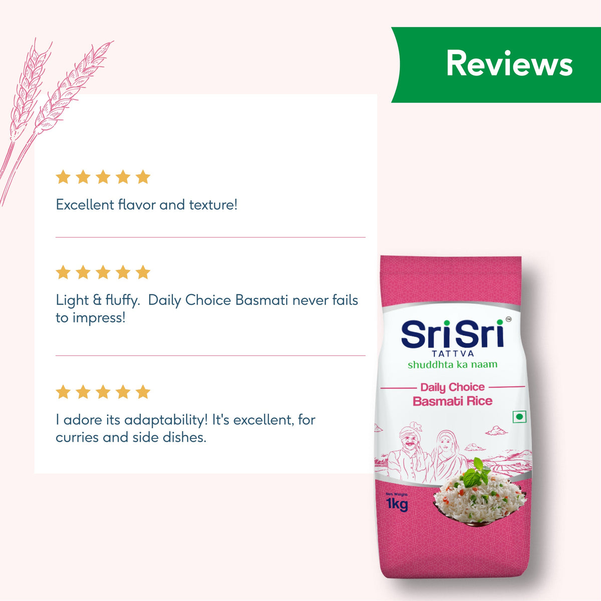 Sri Sri Tattva Daily Choice Basmati Rice, 1 kg