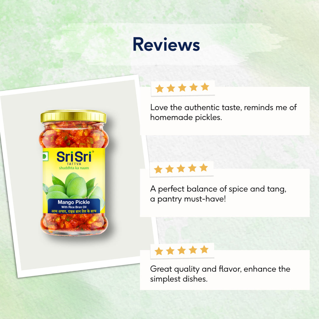 Sri Sri Tattva Mango Pickle - Rice Bran Oil, 300g