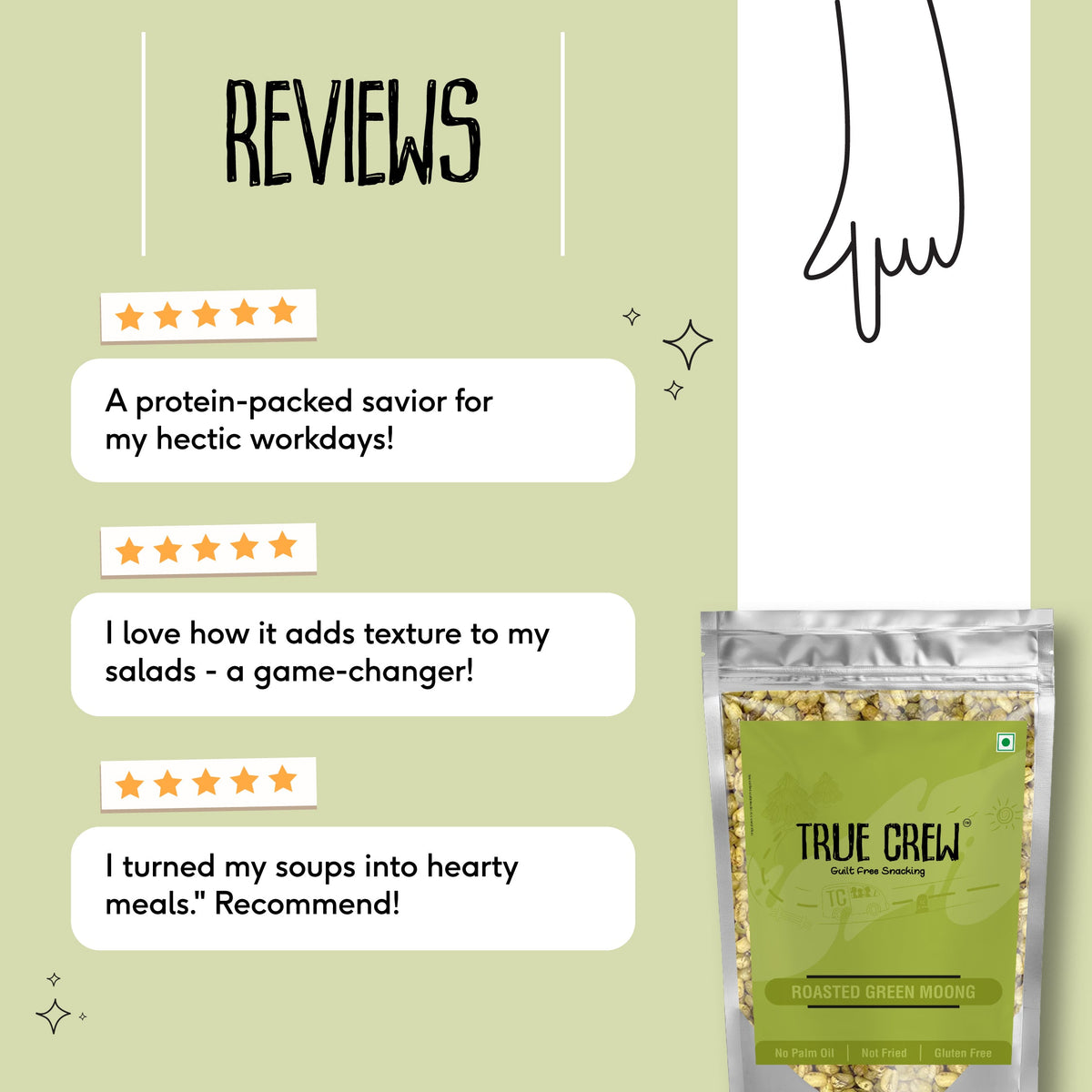 Sri Sri Tattva TRUE CREW Roasted Green Moong Pouch 150 g