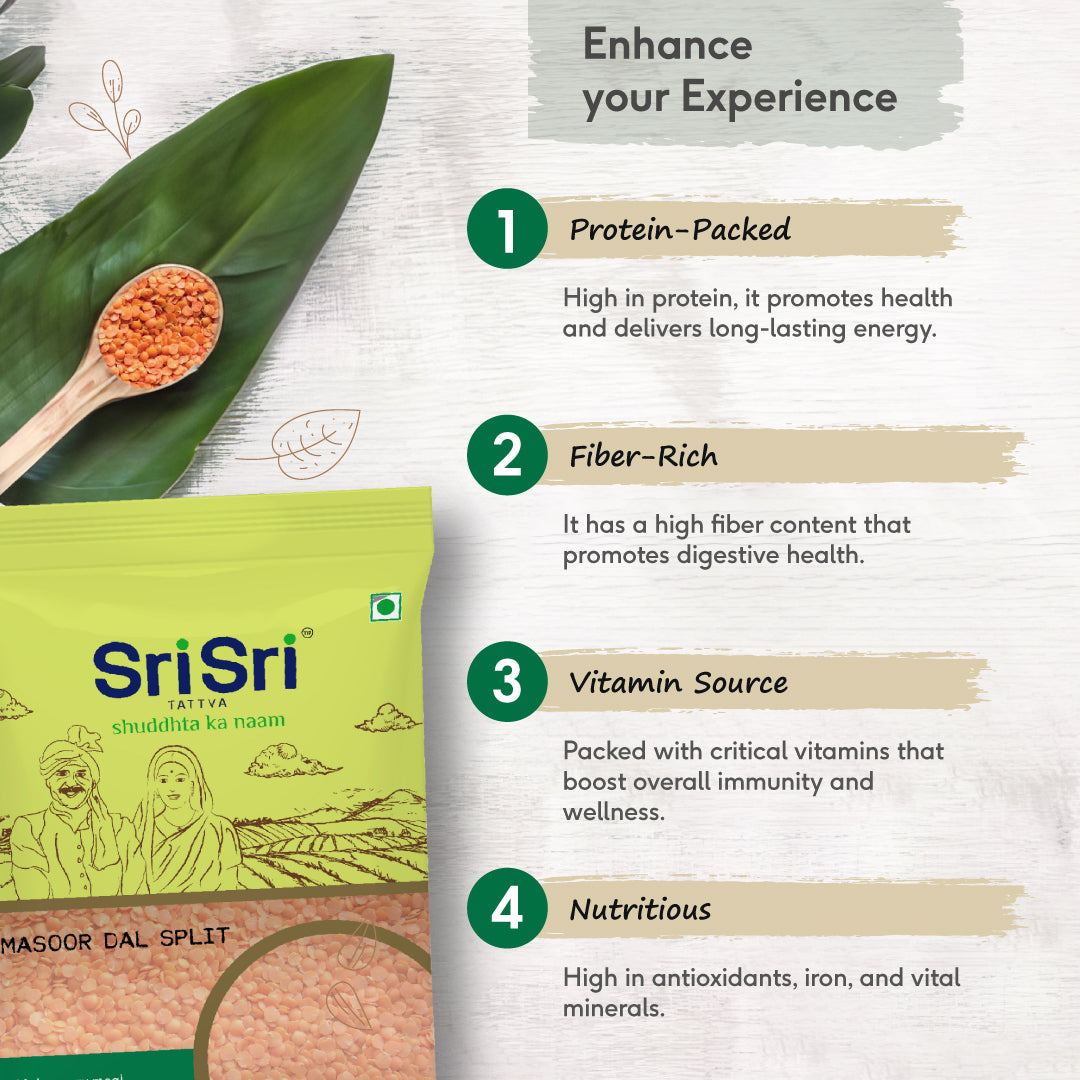 Sri Sri Tattva Masoor Dal Split, 1kg