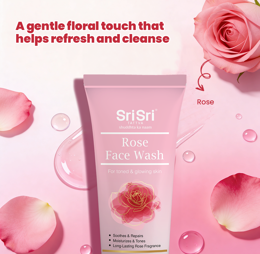 Sri Sri Tattva Rose Face Wash - For Toned & Glowing Skin, 100 ml