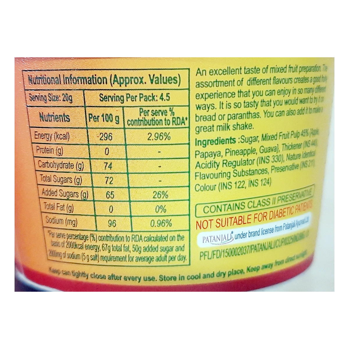 Patanjali Mixed Fruit Jam