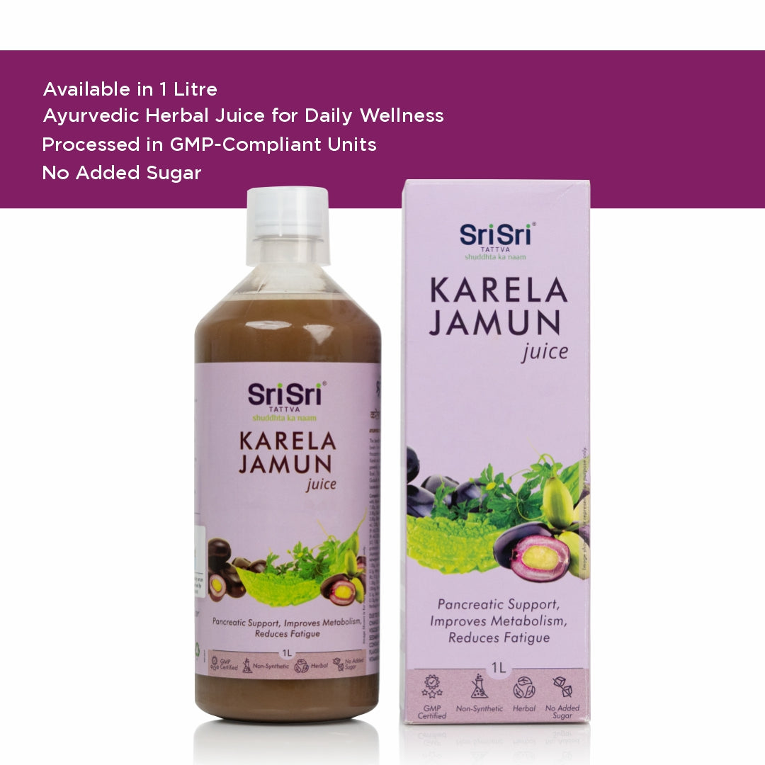 Sri Sri Tattva Karela Jamun Juice | Supports Metabolic Balance, Energy & Overall Wellness | 1 L