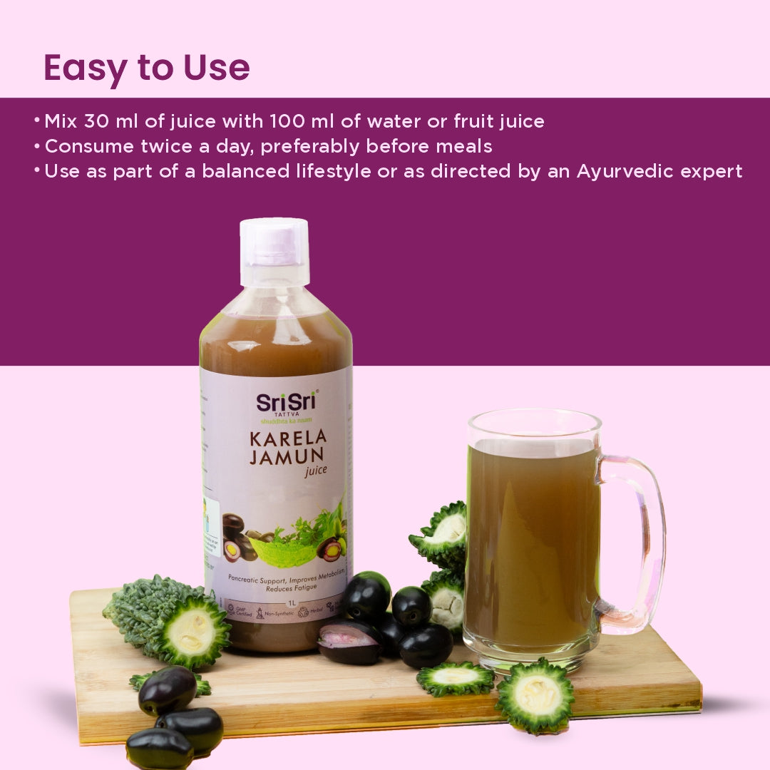 Sri Sri Tattva Karela Jamun Juice | Supports Metabolic Balance, Energy & Overall Wellness | 1 L