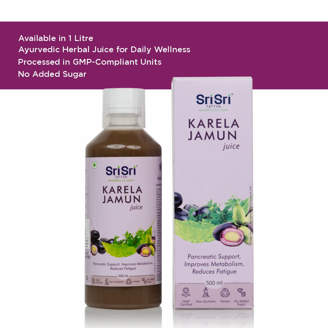 Sri Sri Tattva Karela Jamun Juice | Supports Metabolic Balance, Energy & Overall Wellness | 500 ml