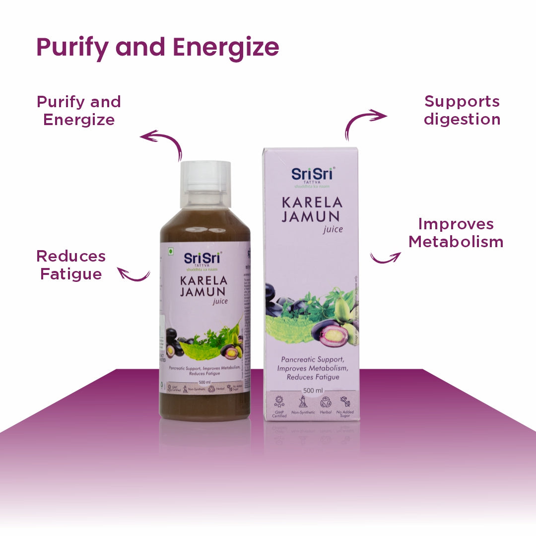 Sri Sri Tattva Karela Jamun Juice | Supports Metabolic Balance, Energy & Overall Wellness | 500 ml