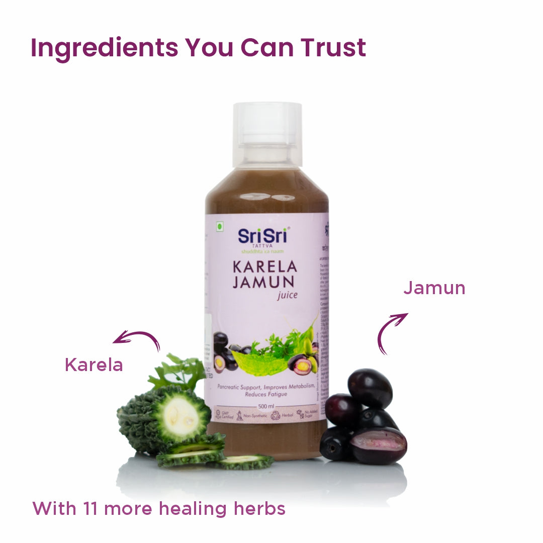 Sri Sri Tattva Karela Jamun Juice | Supports Metabolic Balance, Energy & Overall Wellness | 500 ml