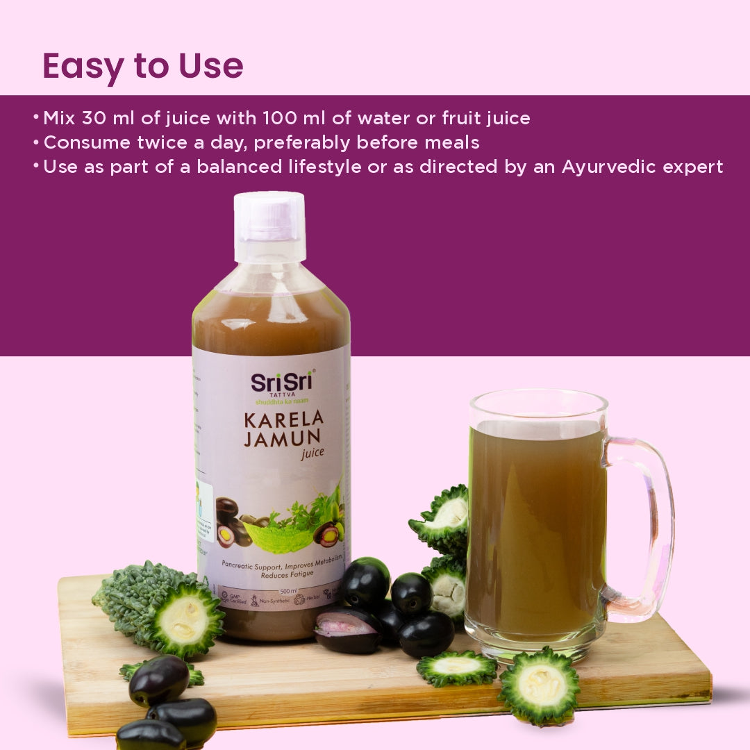 Sri Sri Tattva Karela Jamun Juice | Supports Metabolic Balance, Energy & Overall Wellness | 500 ml