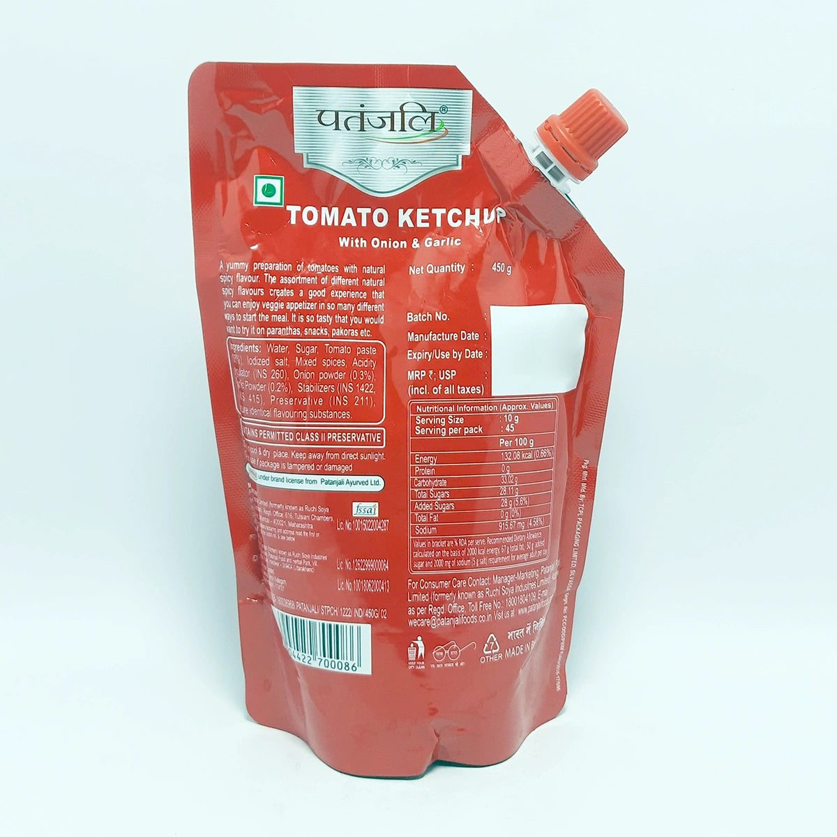 Patanjali Tomato Ketchup With Onion & Garlic (P)
