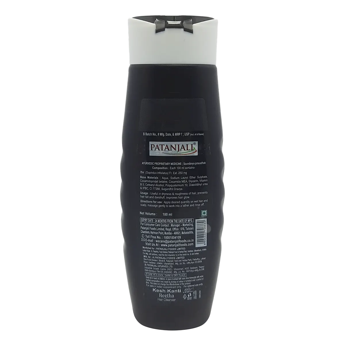 Patanjali Kesh Kanti Reetha Hair Cleanser 180 Ml (Pack Of 3)