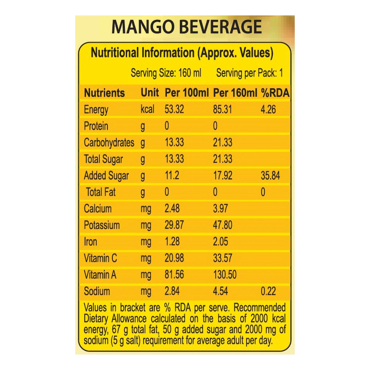 Patanjali Natural Mango Beverage (Tetra Pack)