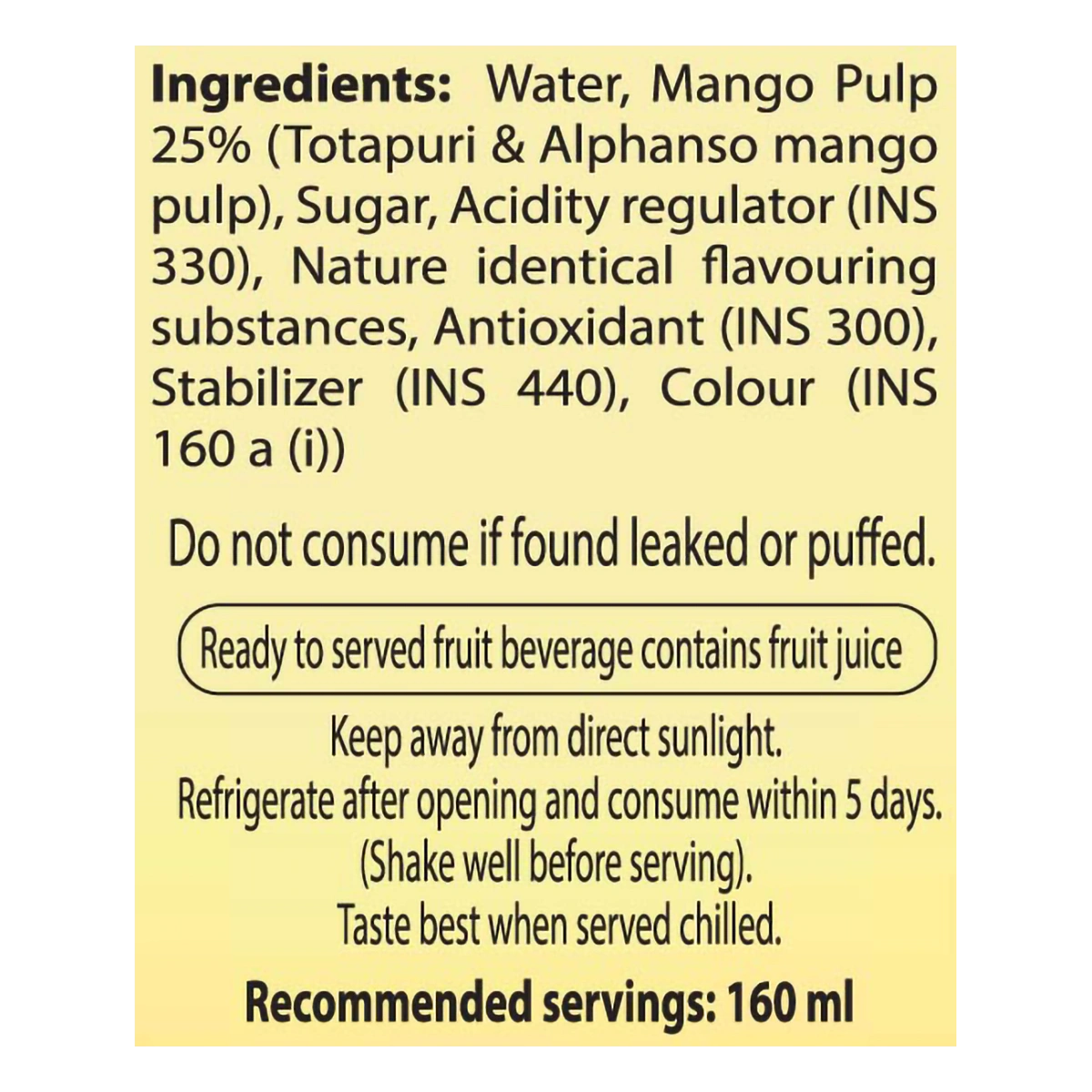 Patanjali Natural Mango Beverage (Tetra Pack)
