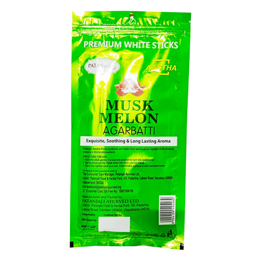 Patanjali Aastha Premium White Stick Muskmelon Agarbatti