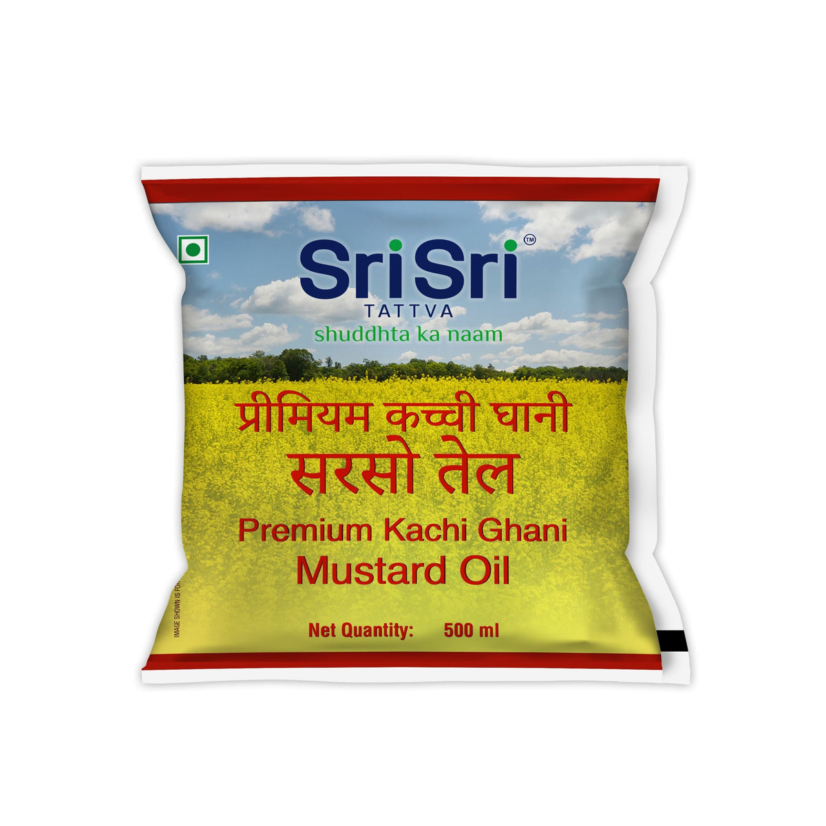 Sri Sri Tattva Premium Kachi Ghani Mustard Oil Pouch, 500 ml
