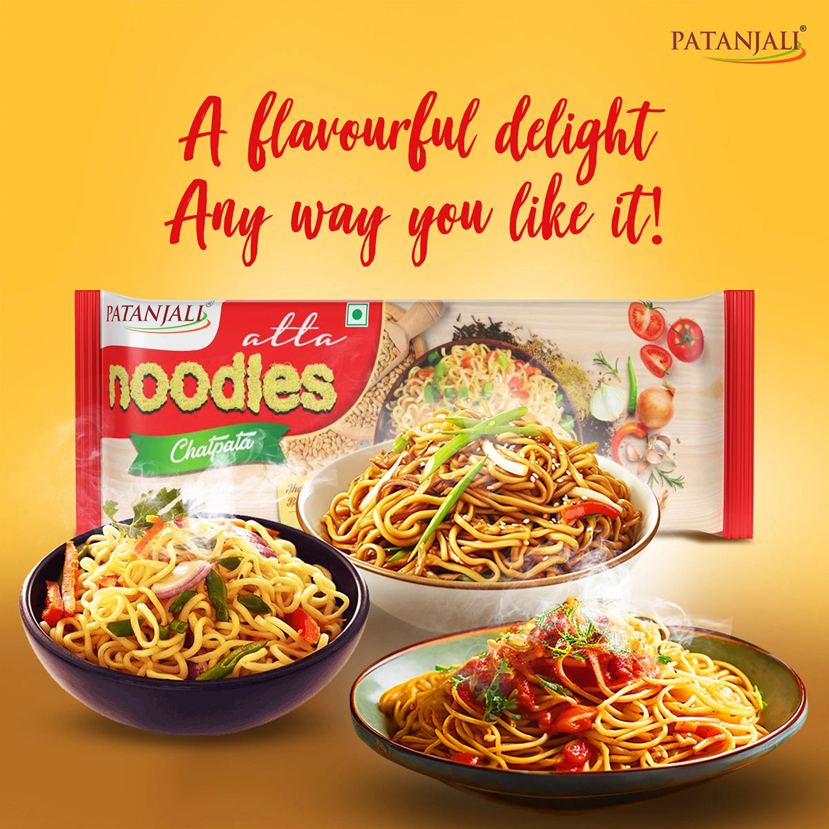 Patanjali Atta Noodles Chatpata - Family Pack