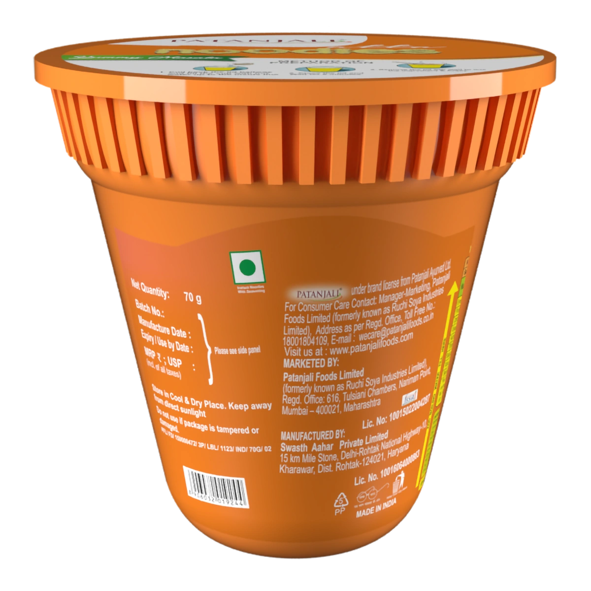 Patanjali Atta Cup Noodles Yummy Masala