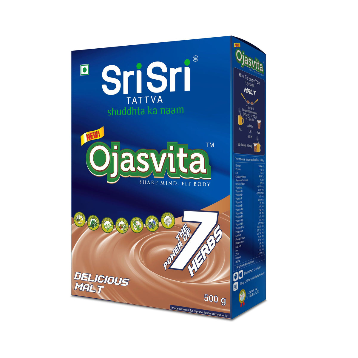 Sri Sri Tattva Malt Ojasvita - Sharp Mind & Fit Body, 500 g