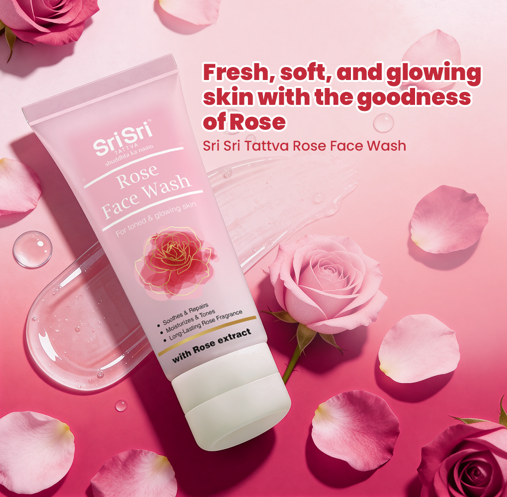 Sri Sri Tattva Rose Face Wash - For Toned & Glowing Skin, 100 ml