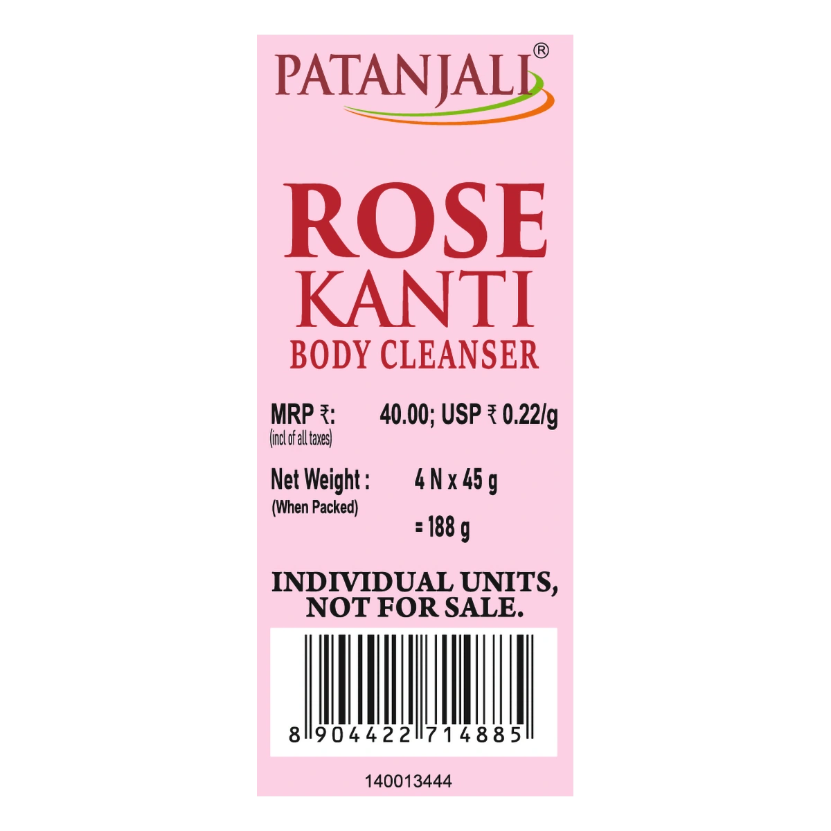 Patanjali Rose Kanti Body Cleanser 45 G-Pack of 4