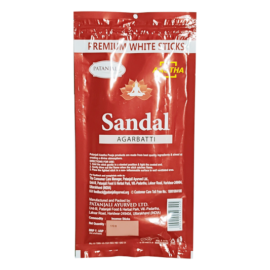Patanjali Aastha Premium White Stick Sandal Agarbatti