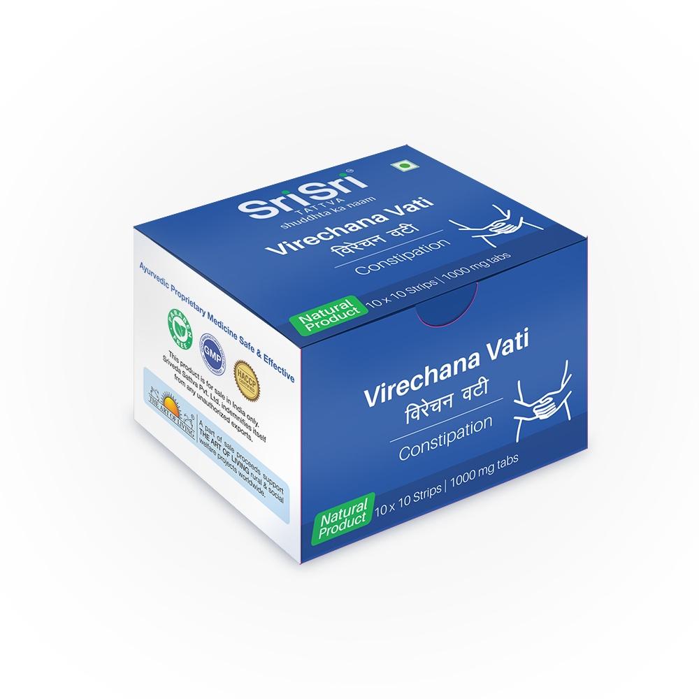 Sri Sri Tattva Virechana Vati | In Constipation & For Better Cleansing With Laxative Effect | Strengthens Digestions And Improves Cleansing | 1000 mg