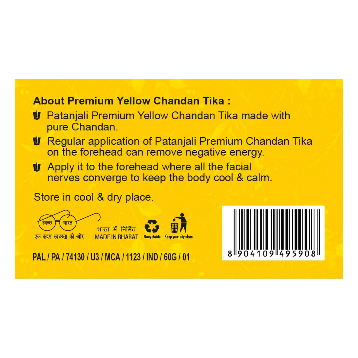 Patanjali Aastha Yellow Chandan Tika